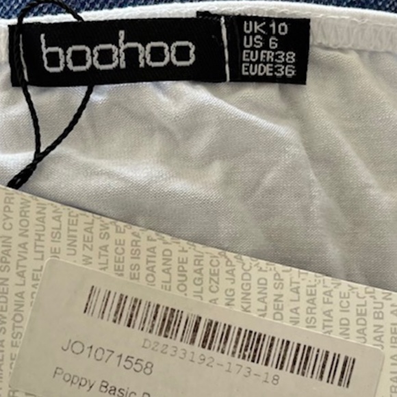 Boohoo NWT White Bodysuit Size 6 - Picture 3 of 3
